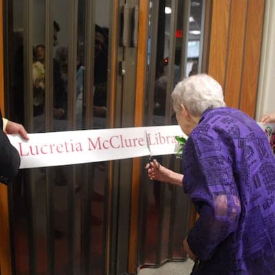 Mrs McClure Cutting Ribbon ID2.9b.2 min